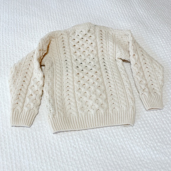 Handknit Aran Sweater – Made in Ireland – Kids Size M Kids Shamrock Aran Sweater - Picture 8 of 8